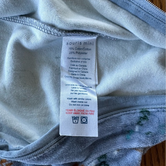 Souris Mini Grey Fleece Pajamas in Duck Print, size 6-9 months - Picture 9 of 11